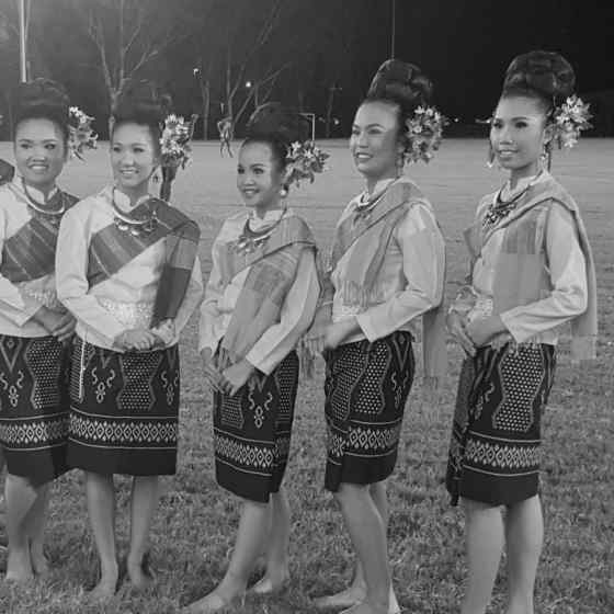 Thai dancers following their performance