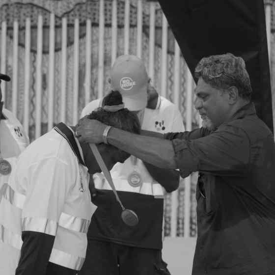 Community Safety Patrol officers recieving Spirit Medals