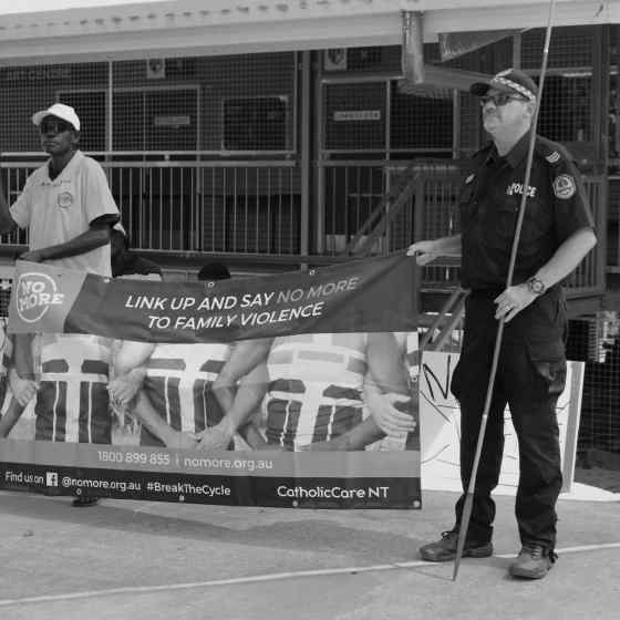 NT Police and community leaders show their support for the NO MORE Campaign.