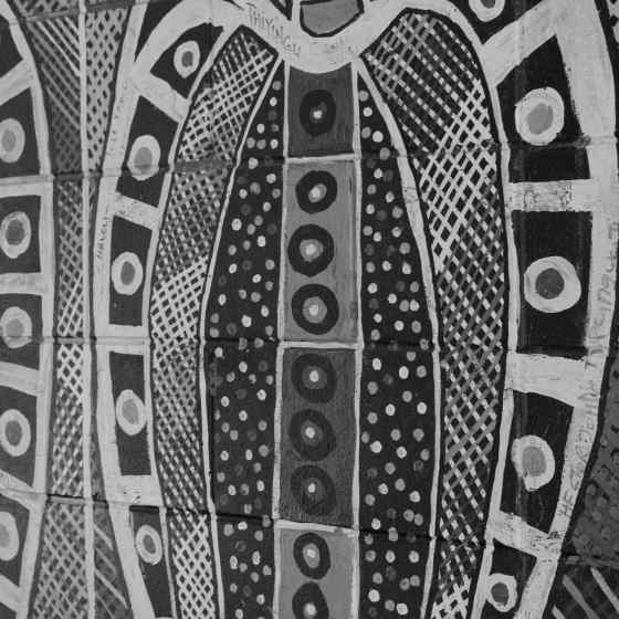 Tiwi artwork on arrival to Bathurst Island.