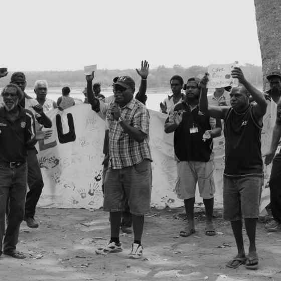 Wurrumiyanga Strong Men's Group dancing.