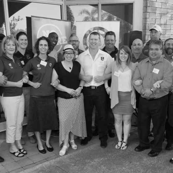 Representatives from local sporting codes link up with Australian of the Year Rosie Batty and NO MORE campaigner Charlie King