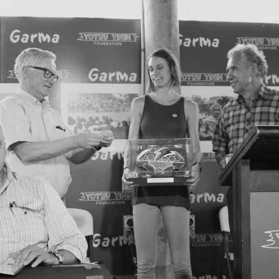 The NO MORE Campaign NT Thunder AFL ball winner being drawn