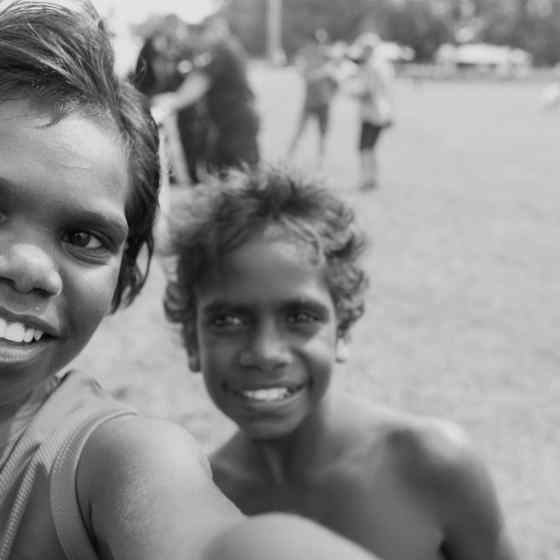 Local kids practicing their selfie skills. Photo Credit: NT Police