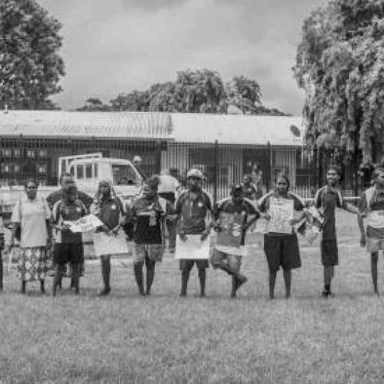 Post march through town link up. Photo Credit: NT Police